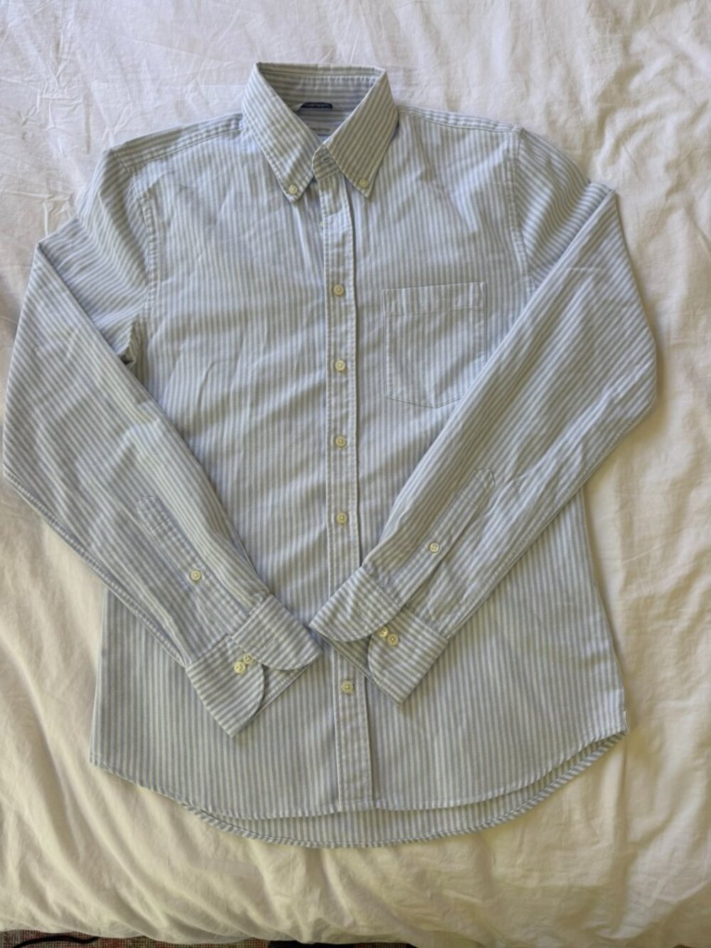 Small Light Blue Striped Oxford Shirt by Suitsupply